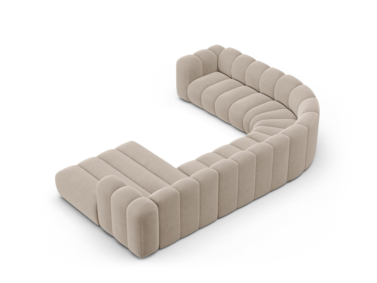Panorama-Ecksofa Samt Beige Lupine — Ansicht 4