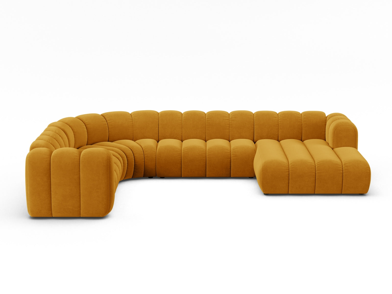 Lupine Modular Panoramic Corner Sofa, 6 Seats, 370x280 cm — Yellow / Left