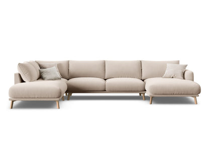 Panorama-Ecksofa Samt Beige Naomi — Beige