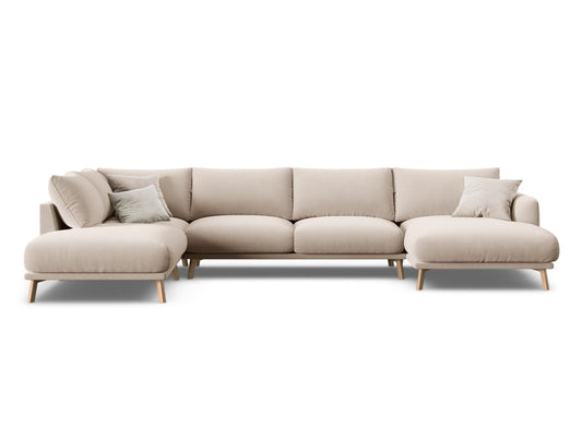 Naomi Panoramic Corner Sofa, 6 Seats, 365x235 cm — Beige / Left