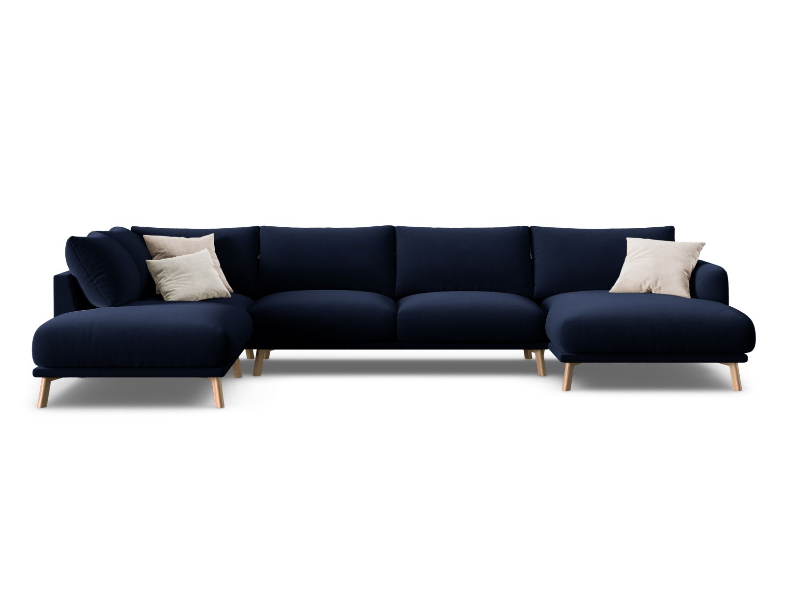 Naomi Panoramic Corner Sofa, 6 Seats, 365x235 cm — Royal Blue / Left
