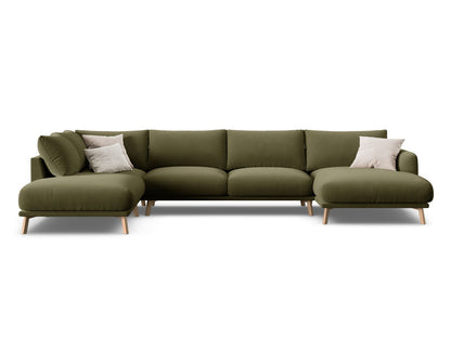 Panorama-Ecksofa Samt Beige Naomi — Green