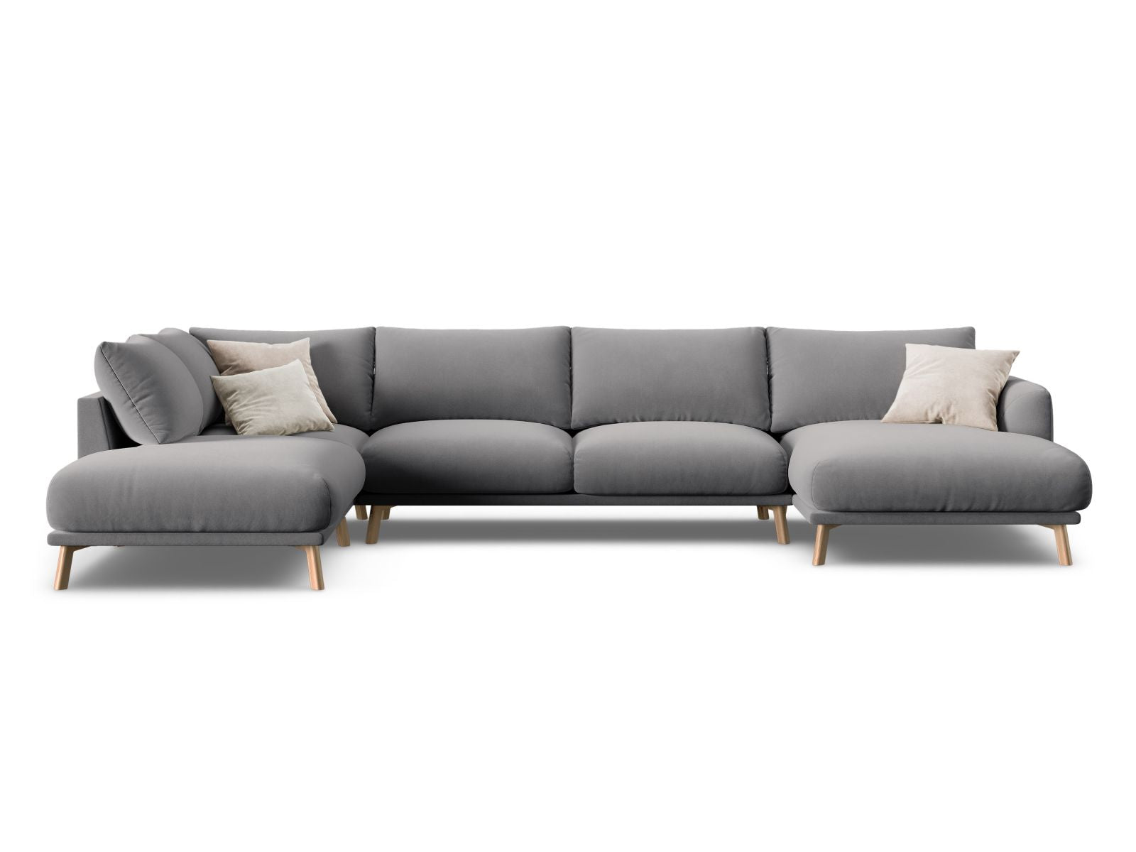 Naomi Panoramic Corner Sofa, 6 Seats, 365x235 cm — Grey / Left