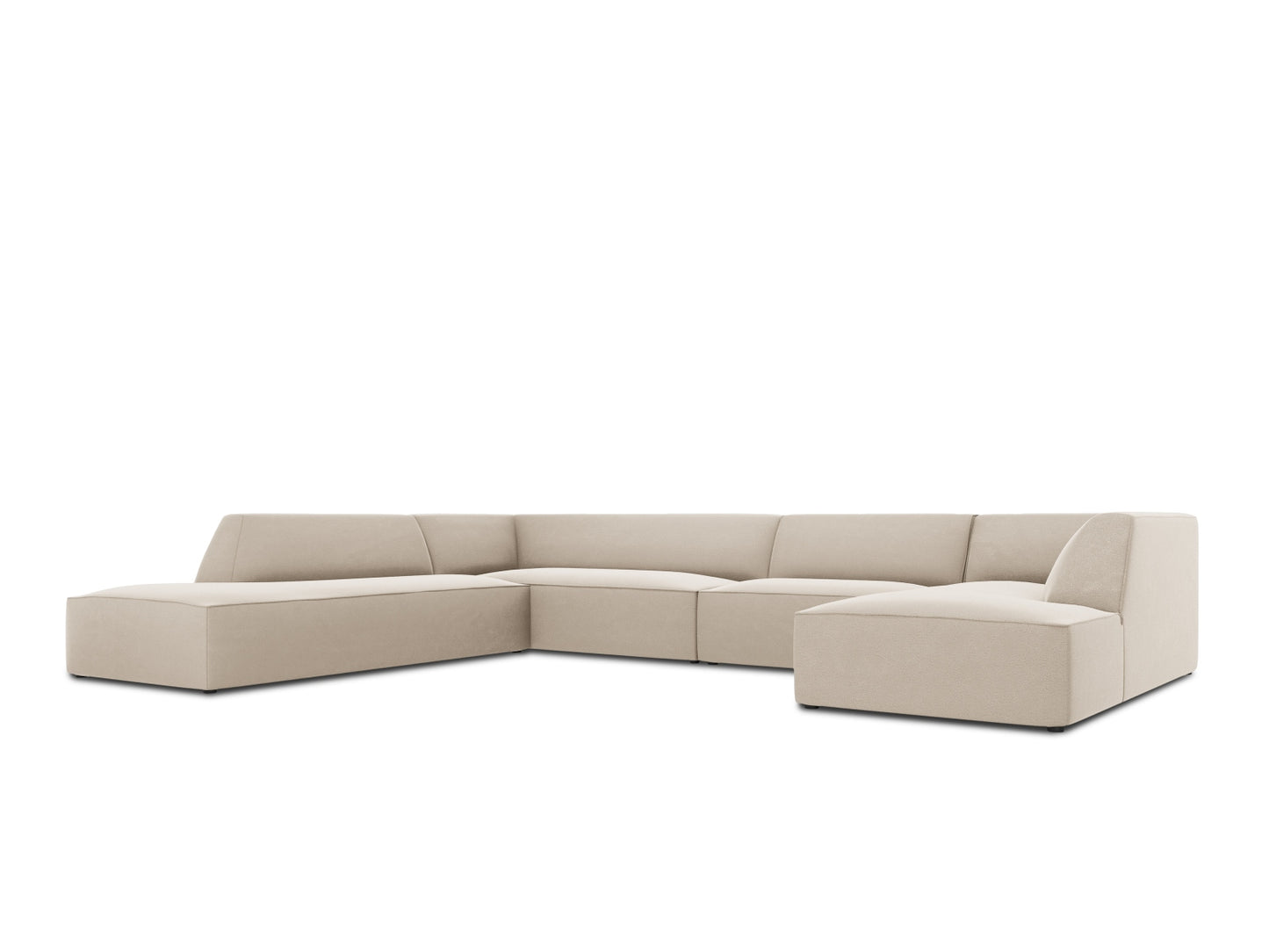 Panorama-Ecksofa Samt Beige Ruby — Detailansicht