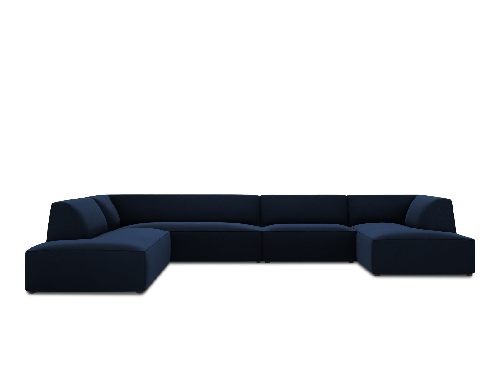 Ruby Panoramic Corner Sofa, 7 Seats, 366x273 cm — Royal Blue / Left