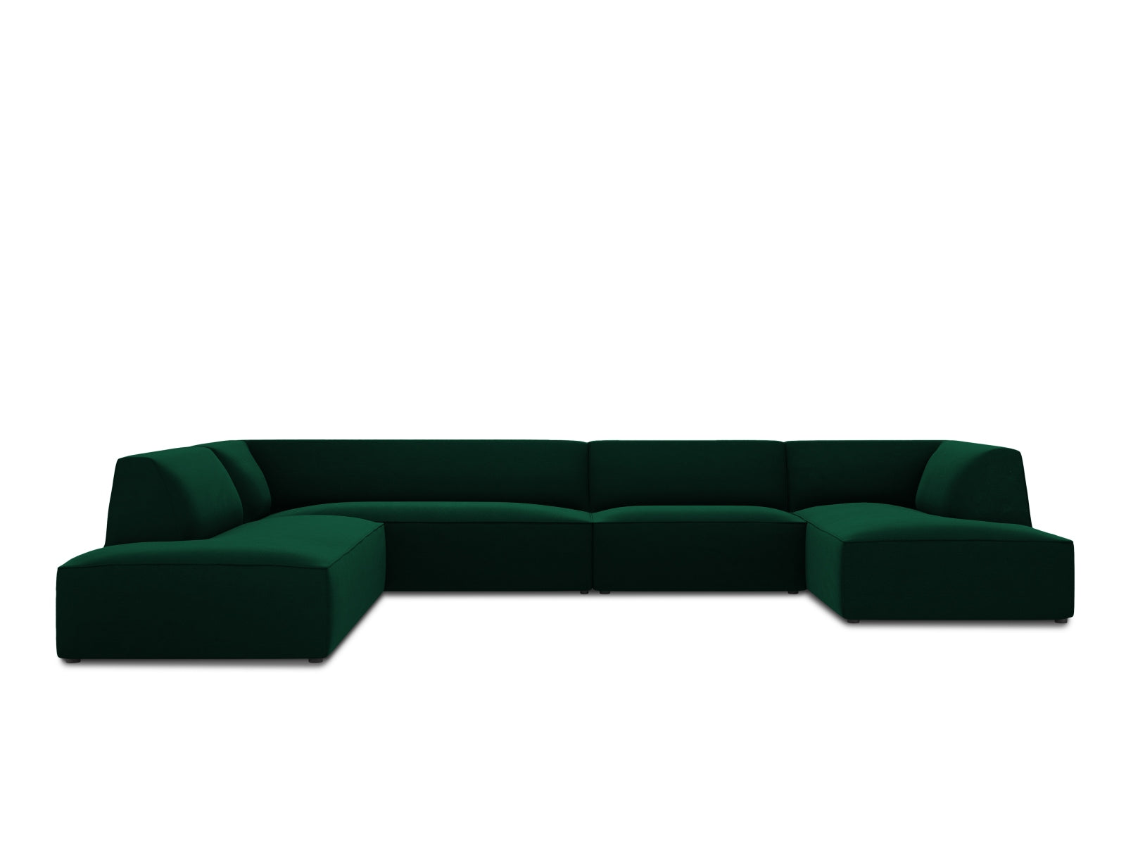 Ruby Panoramic Corner Sofa, 7 Seats, 366x273 cm — Bottle Green / Left