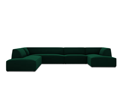 Panorama-Ecksofa Samt Beige Ruby — Black