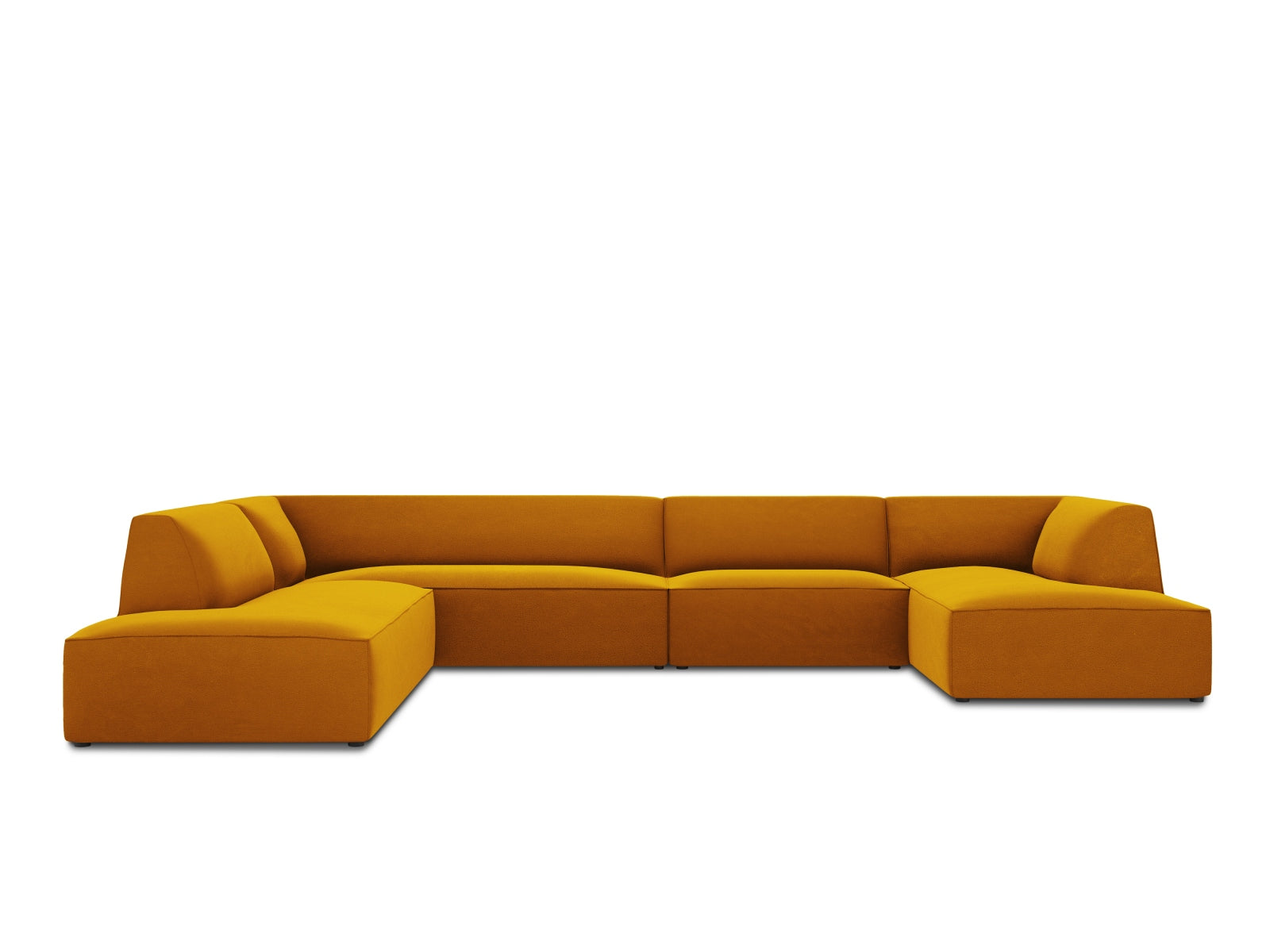 Ruby Panoramic Corner Sofa, 7 Seats, 366x273 cm — Yellow / Left