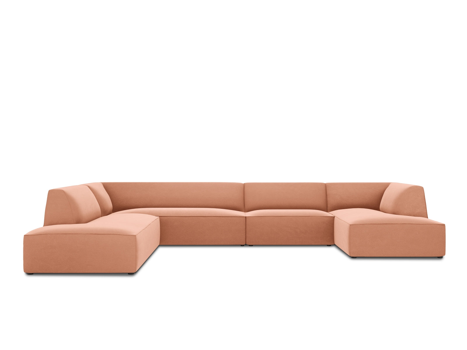 Ruby Panoramic Corner Sofa, 7 Seats, 366x273 cm — Pink / Left
