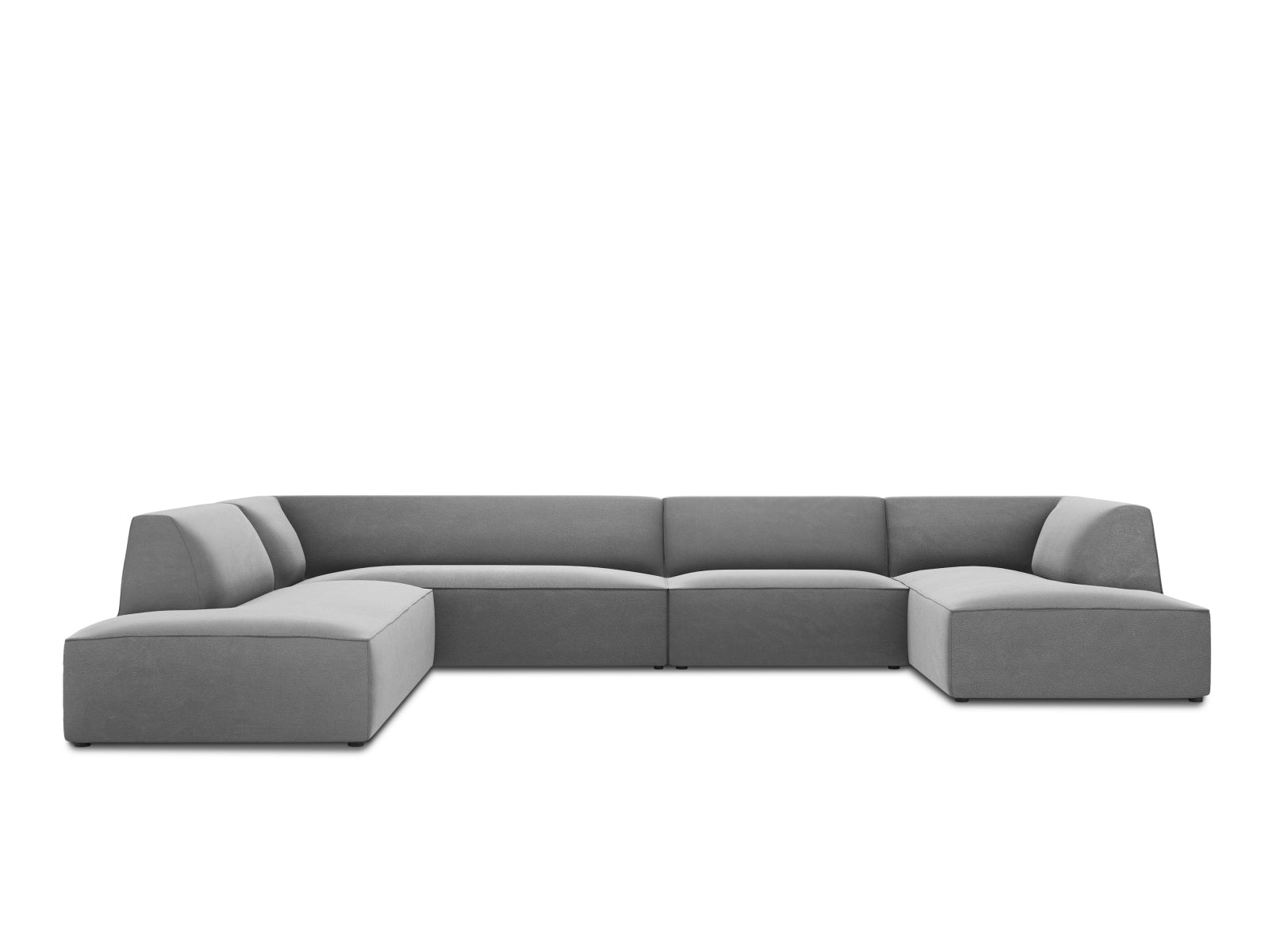 Ruby Panoramic Corner Sofa, 7 Seats, 366x273 cm — Grey / Left
