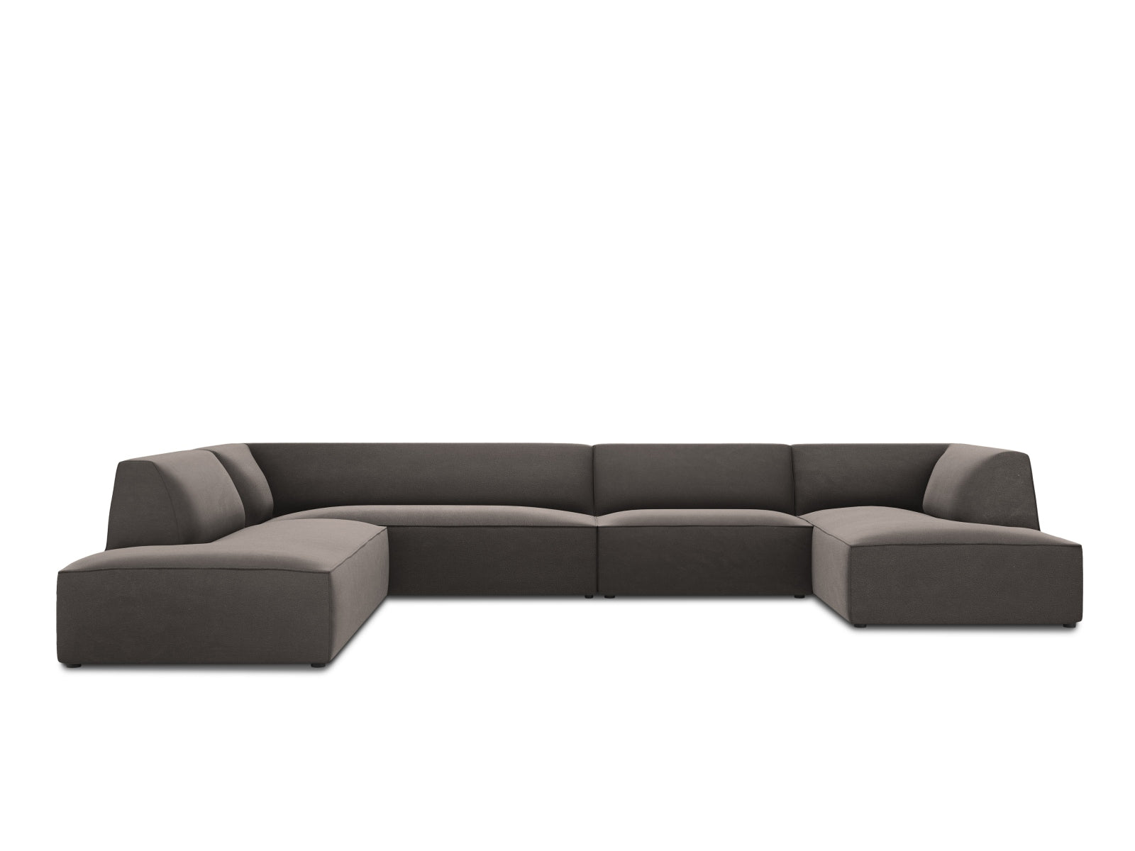 Ruby Panoramic Corner Sofa, 7 Seats, 366x273 cm — Dark Grey / Left