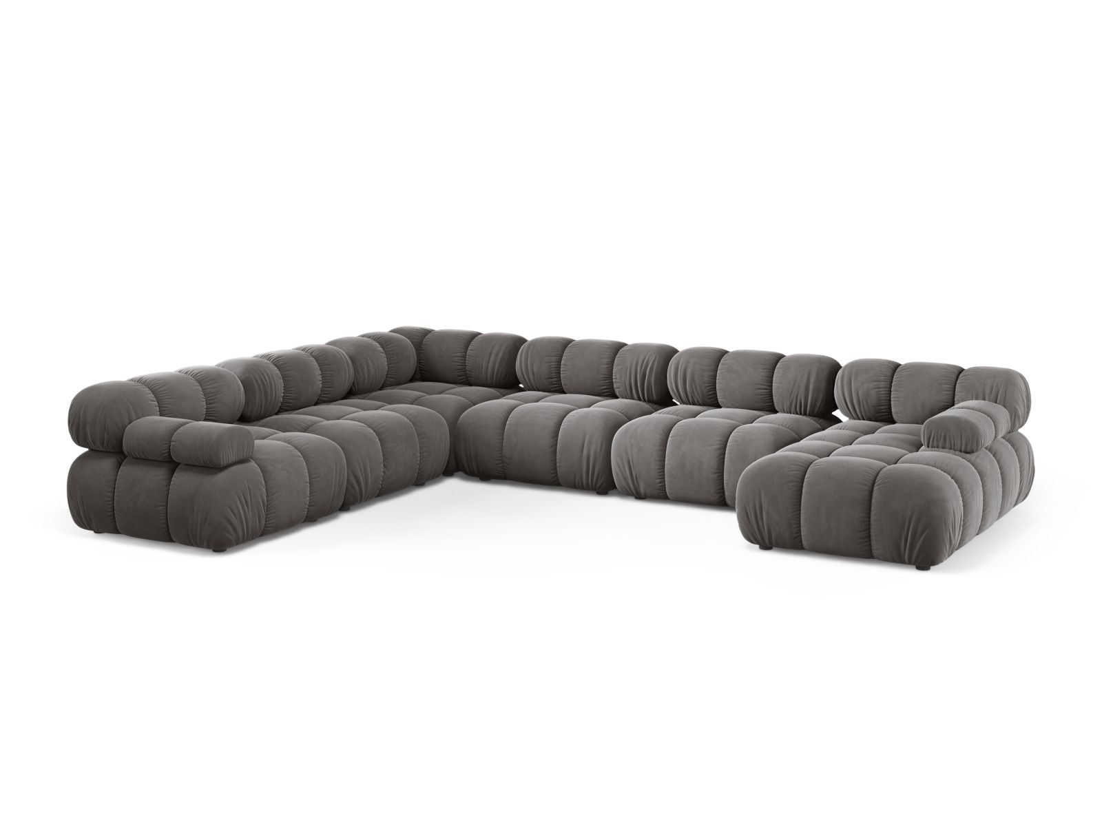 Bellis Modular Panoramic Corner Sofa, 8 Seats, 376x282 cm — Light Grey / Left