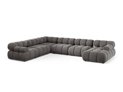 Panorama-Ecksofa Samt Schwarz Bellis — Light Grey
