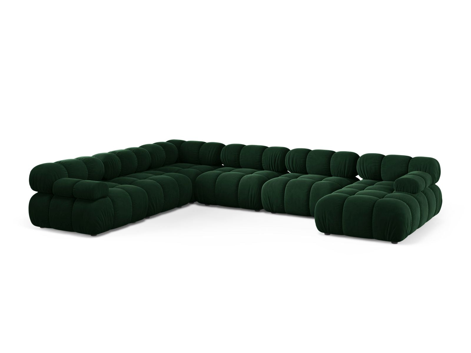 Bellis Modular Panoramic Corner Sofa, 8 Seats, 376x282 cm — Bottle Green / Left