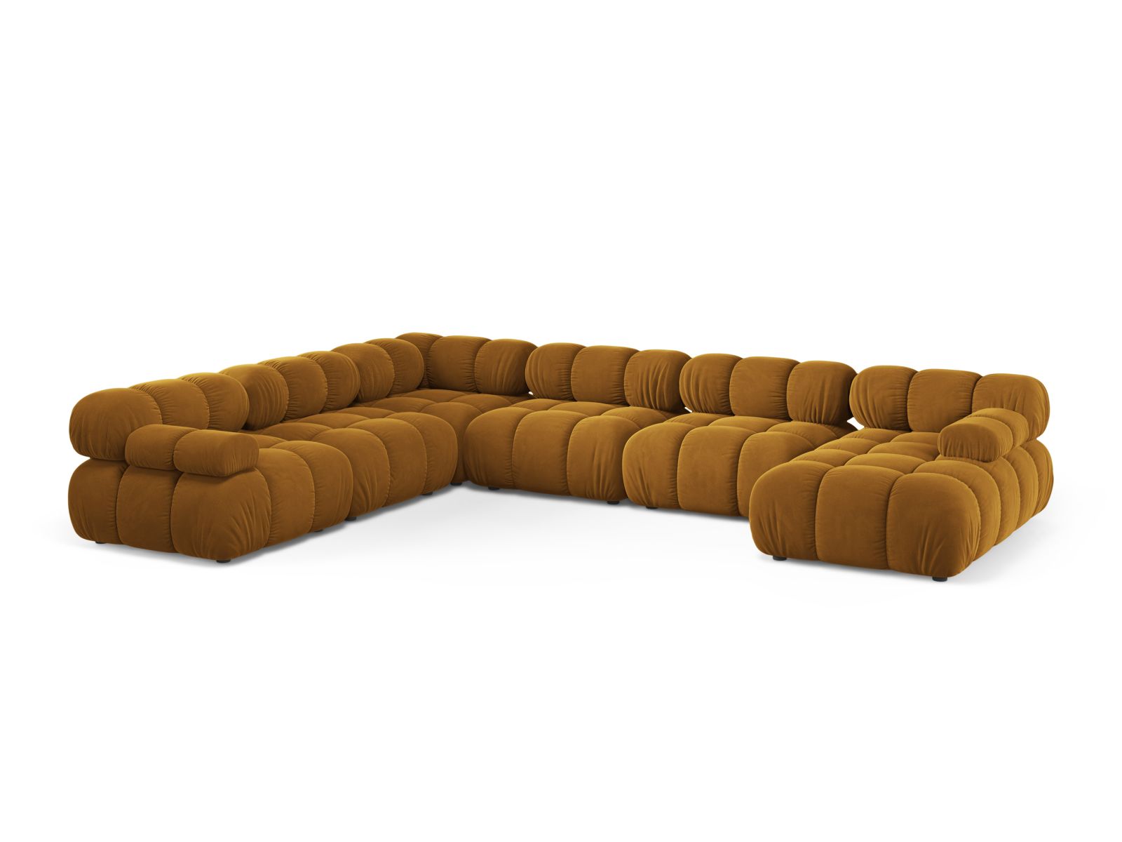 Bellis Modular Panoramic Corner Sofa, 8 Seats, 376x282 cm — Yellow / Left