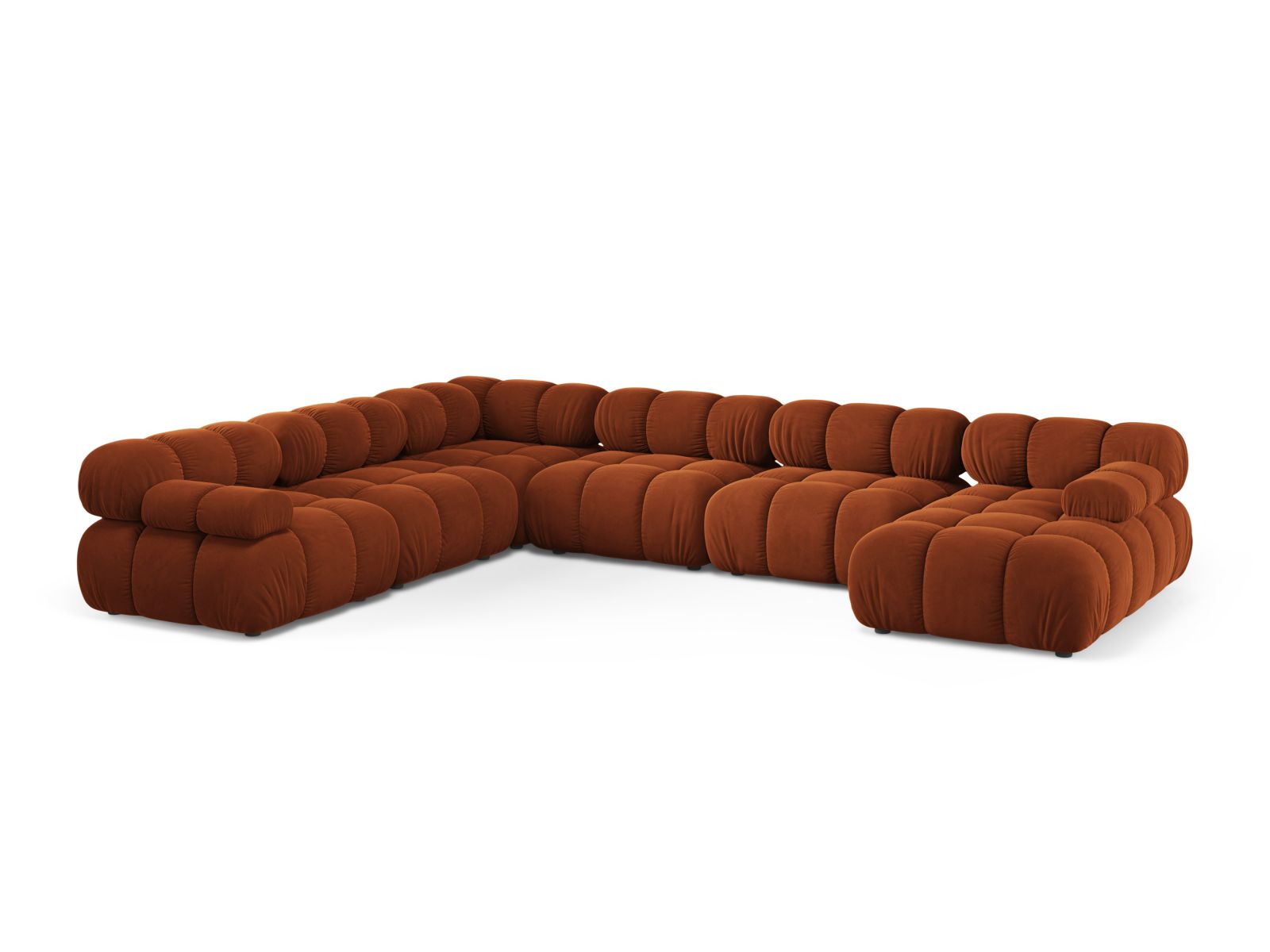 Bellis Modular Panoramic Corner Sofa, 8 Seats, 376x282 cm — Terracotta / Left