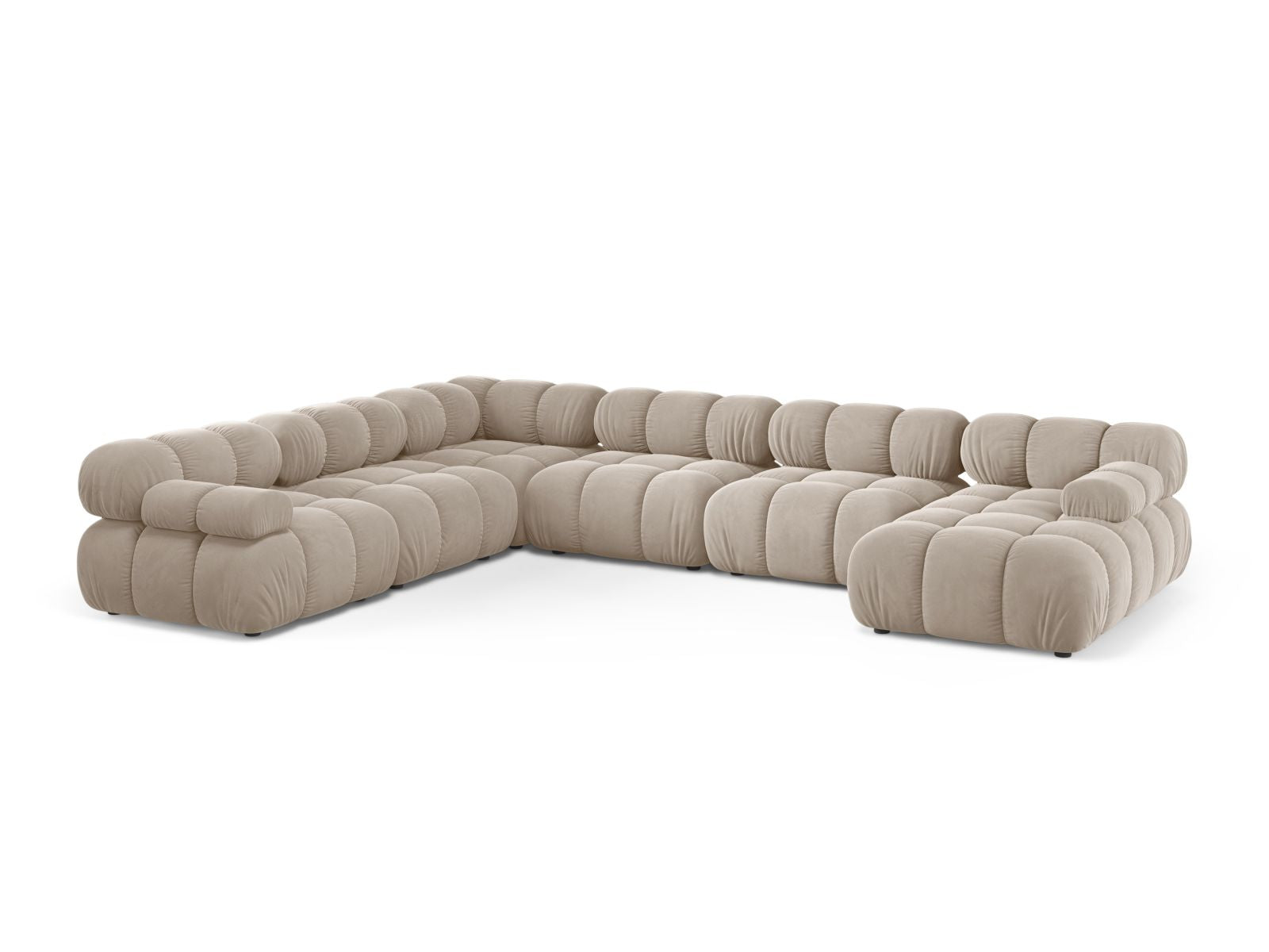 Bellis Modular Panoramic Corner Sofa, 8 Seats, 376x282 cm — Dark Beige / Left