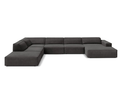 Panorama-Ecksofa Samt Schwarz Jodie — Grey