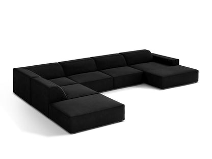 Panorama-Ecksofa Samt Schwarz Jodie — Detailansicht