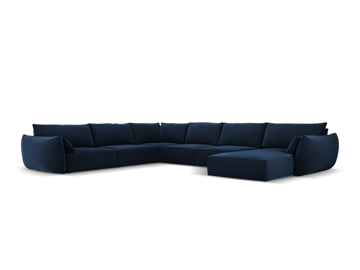 Kaelle Panoramic Corner Sofa, 8 Seats, 384x284 cm — Royal Blue / Left
