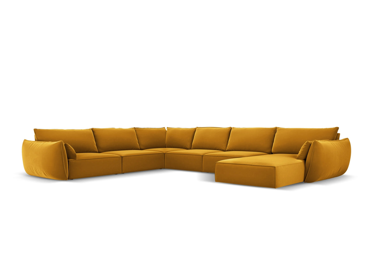 Kaelle Panoramic Corner Sofa, 8 Seats, 384x284 cm — Yellow / Left