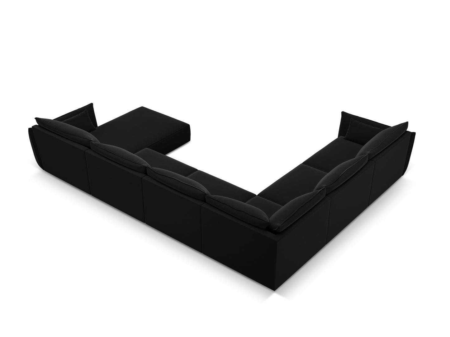 Panorama-Ecksofa Samt Schwarz Kaelle — Detailansicht