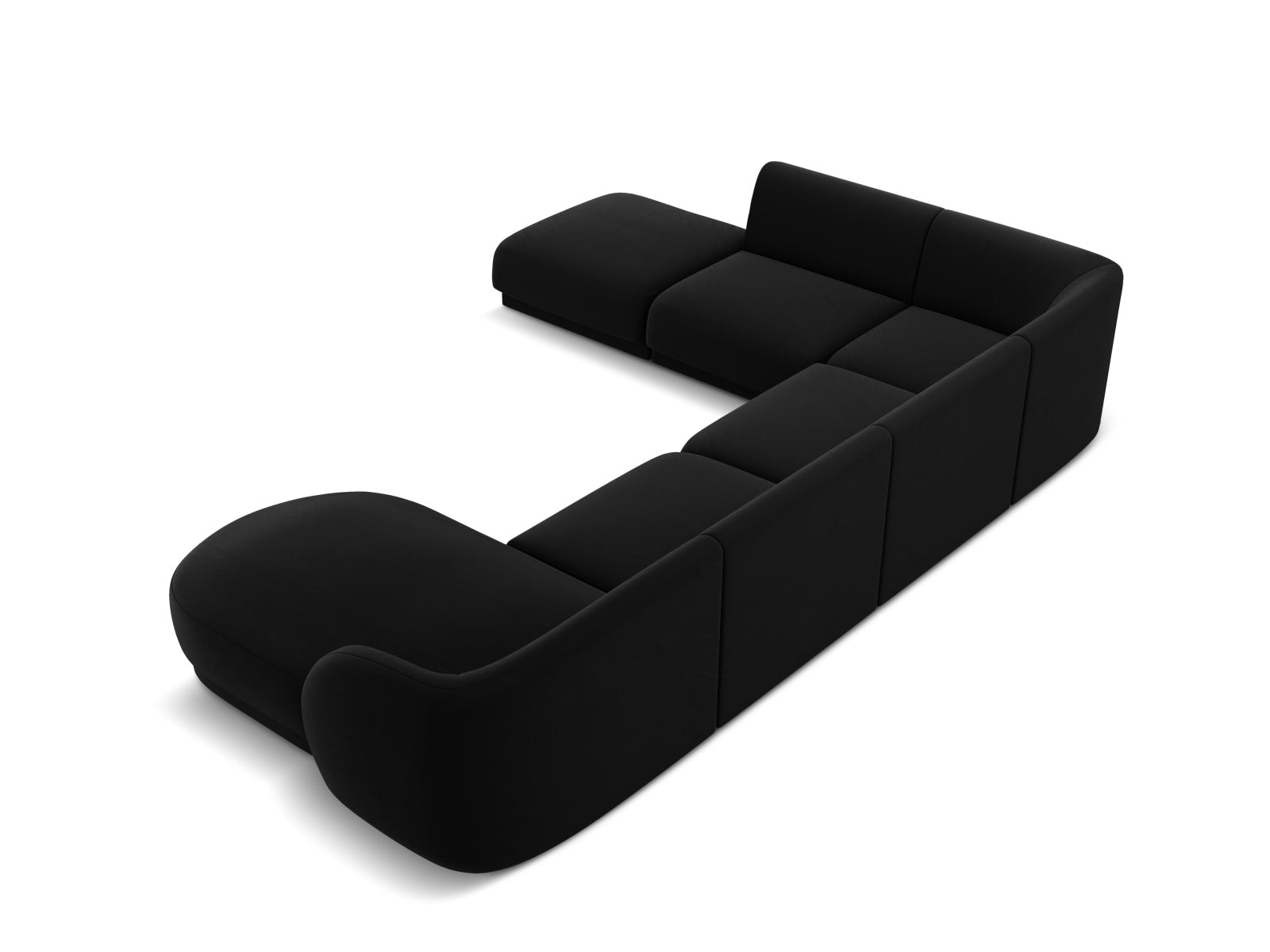 Panorama-Ecksofa Samt Schwarz Miley — Maße und Details