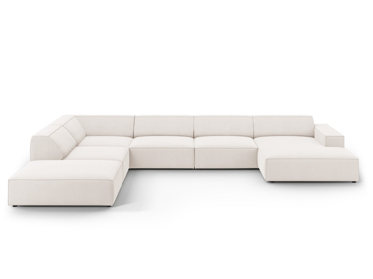 Jodie Panoramic Corner Sofa, 7 Seats, 361x258 cm — Light Beige / Left