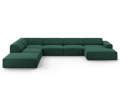 Panorama-Ecksofa Strukturstoff Schwarz Jodie — Green