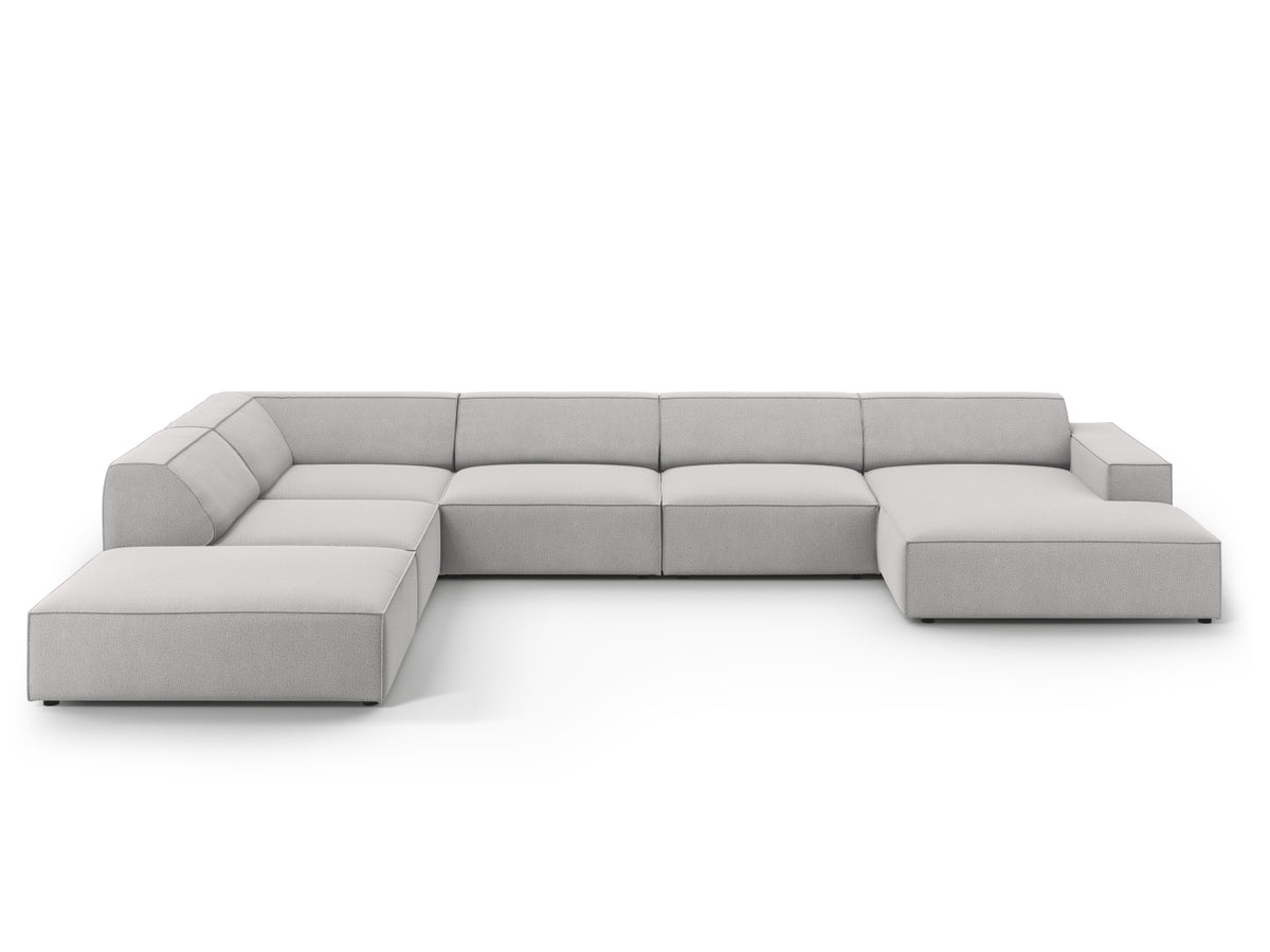 Jodie Panoramic Corner Sofa, 7 Seats, 361x258 cm — Light Grey / Left