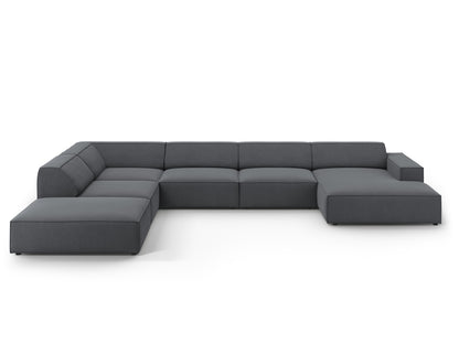 Panorama-Ecksofa Strukturstoff Schwarz Jodie — Dark Grey