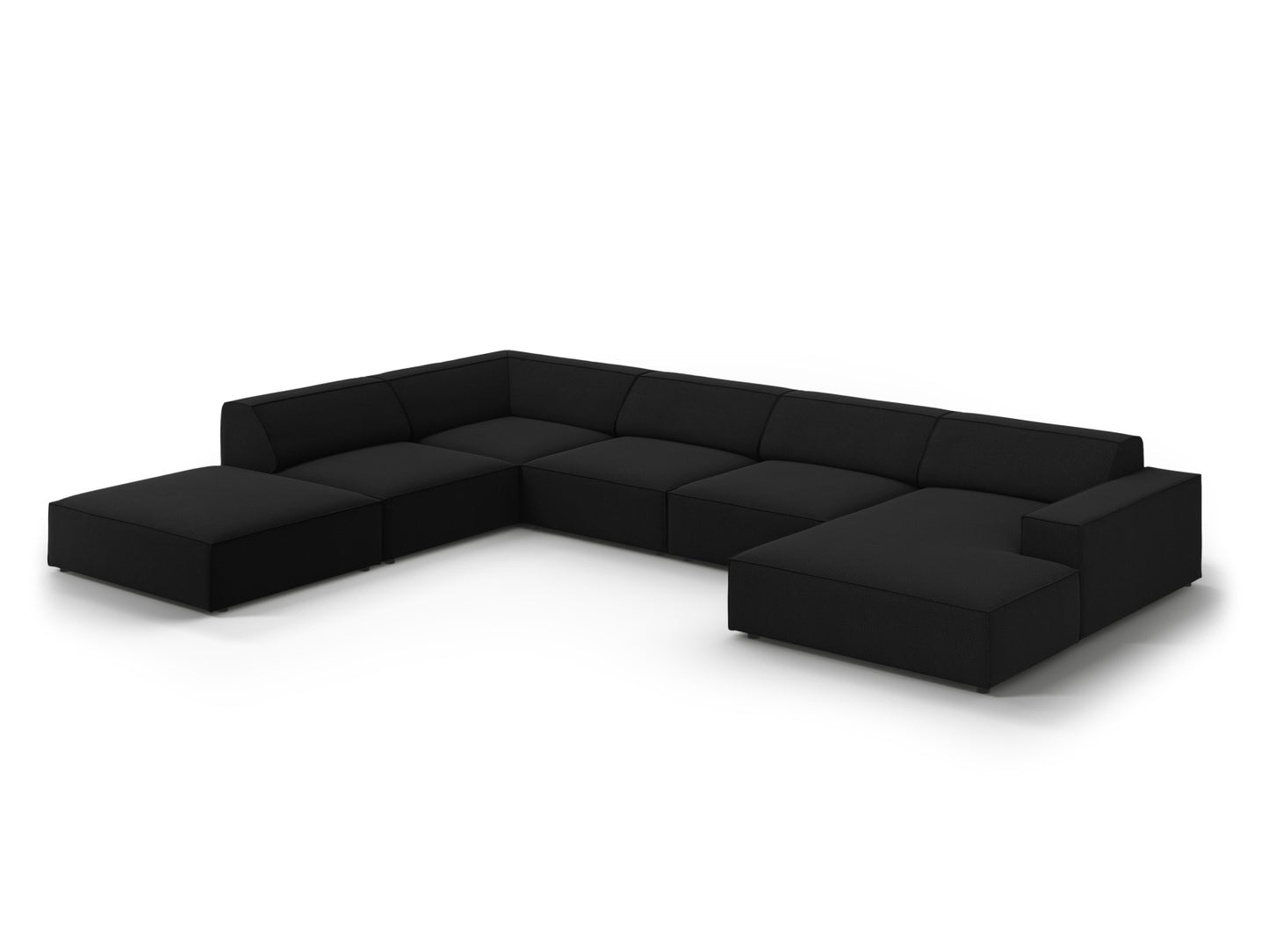 Panorama-Ecksofa Strukturstoff Schwarz Jodie — Detailansicht