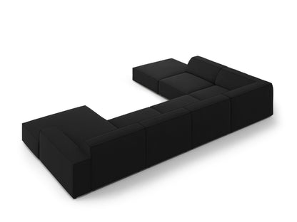 Panorama-Ecksofa Strukturstoff Schwarz Jodie — Maße und Details