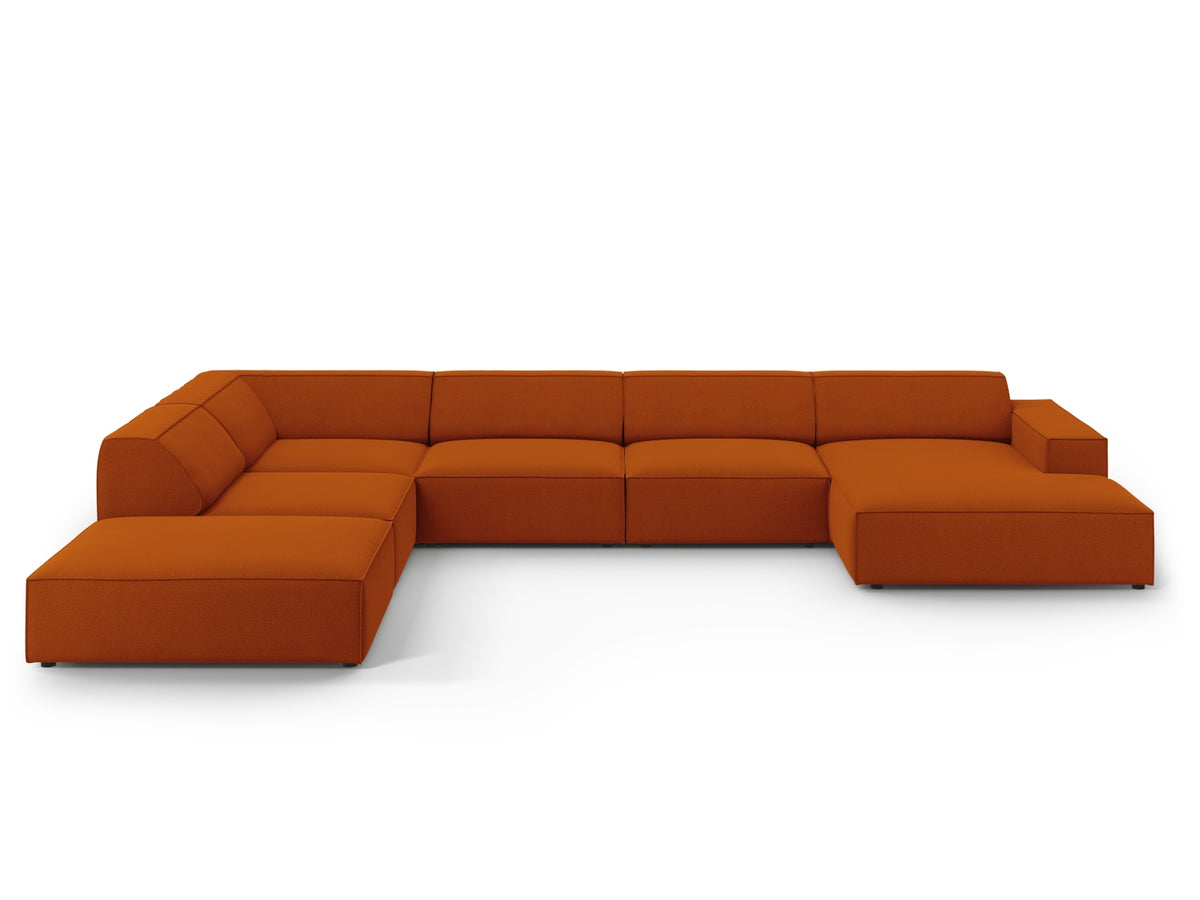 Jodie Panoramic Corner Sofa, 7 Seats, 361x258 cm — Terracotta / Left