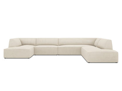 Ruby Panoramic Corner Sofa, 7 Seats, 366x273 cm — Light Beige / Right