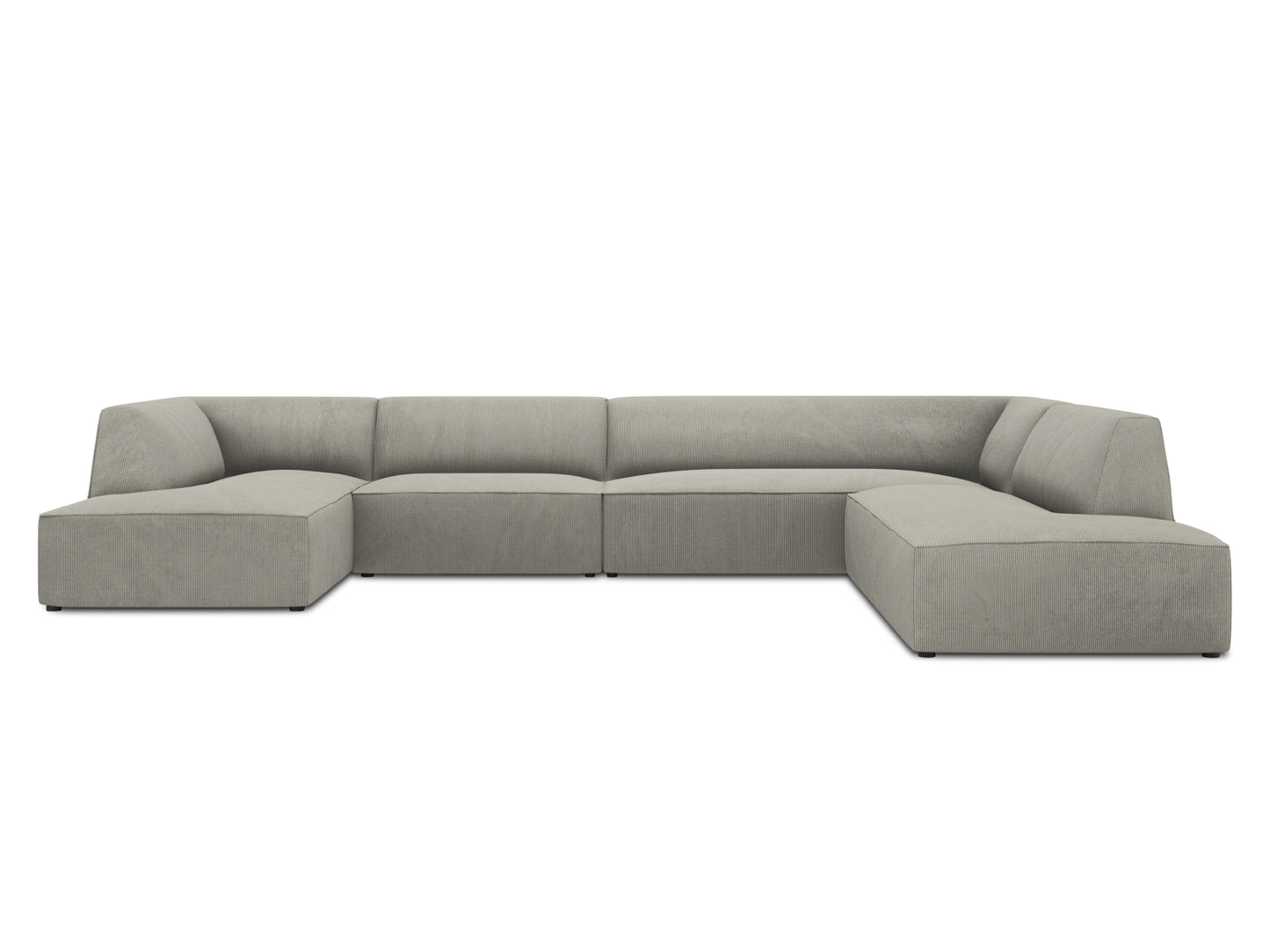 Ruby Panoramic Corner Sofa, 7 Seats, 366x273 cm — Light Grey / Right