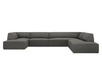 Ruby Panoramic Corner Sofa, 7 Seats, 366x273 cm — Dark Grey / Right