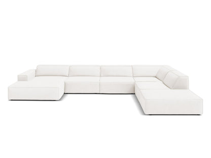 Jodie Panoramic Corner Sofa, 7 Seats, 361x258 cm — White / Right