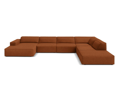 Jodie Panoramic Corner Sofa, 7 Seats, 361x258 cm — Terracotta / Right