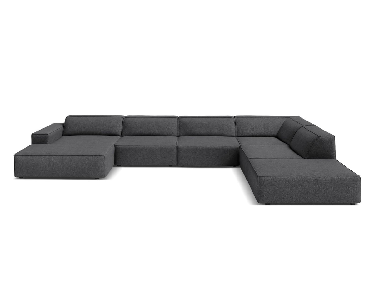 Jodie Panoramic Corner Sofa, 7 Seats, 361x258 cm — Dark Grey / Right