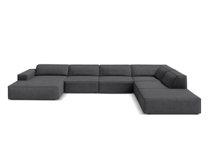 Jodie Panoramic Corner Sofa, 7 Seats, 361x258 cm — Dark Grey / Right