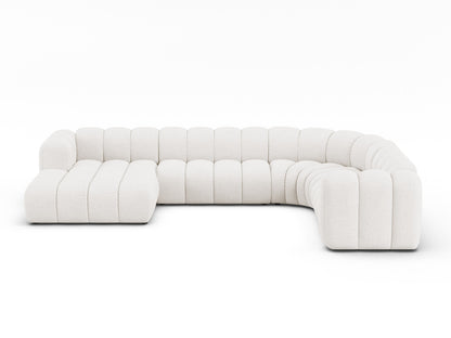 Lupine Modular Panoramic Corner Sofa, 6 Seats, 370x280 cm — White / Right