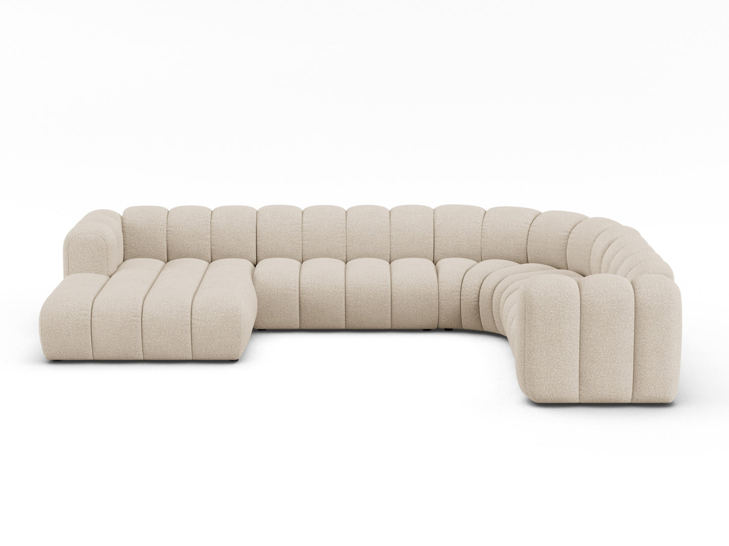 Lupine Modular Panoramic Corner Sofa, 6 Seats, 370x280 cm — Beige / Right