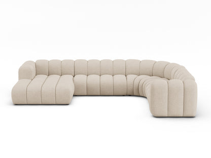 Lupine Modular Panoramic Corner Sofa, 6 Seats, 370x280 cm — Beige / Right