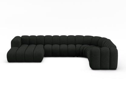 Lupine Modular Panoramic Corner Sofa, 6 Seats, 370x280 cm — Black / Right