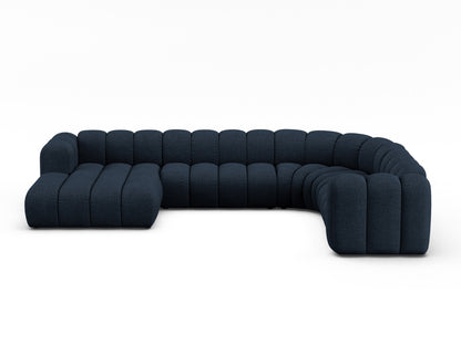 Lupine Modular Panoramic Corner Sofa, 6 Seats, 370x280 cm — Dark Blue / Right