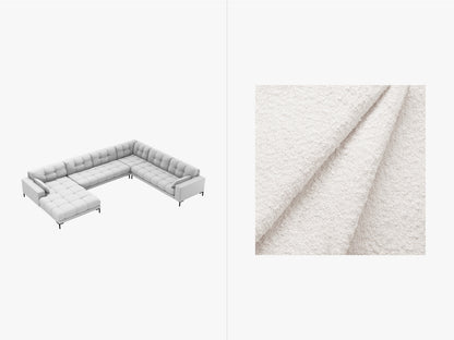 Mamaia Panoramic Corner Sofa, 7 Seats, 327x256 cm — White / Right