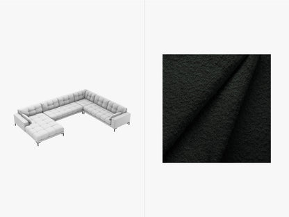 Mamaia Panoramic Corner Sofa, 7 Seats, 327x256 cm — Black / Right