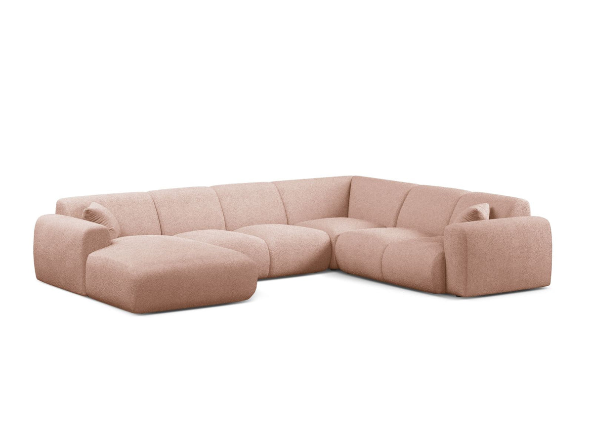Molino Modular Panoramic Corner Sofa, 6 Seats, 326x252 cm — Powder Pink / Right