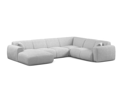 Molino Modular Panoramic Corner Sofa, 6 Seats, 326x252 cm — Light Grey / Right